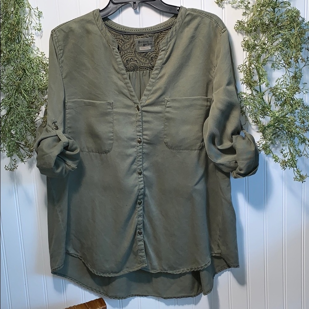 Holding Horses Button Down Long Sleeve Top